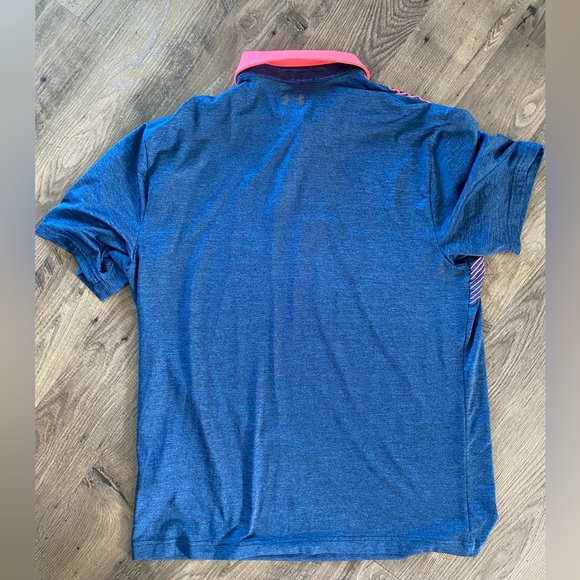Under armour golf polo size Large blue coral loose fit - Picture 4 of 4